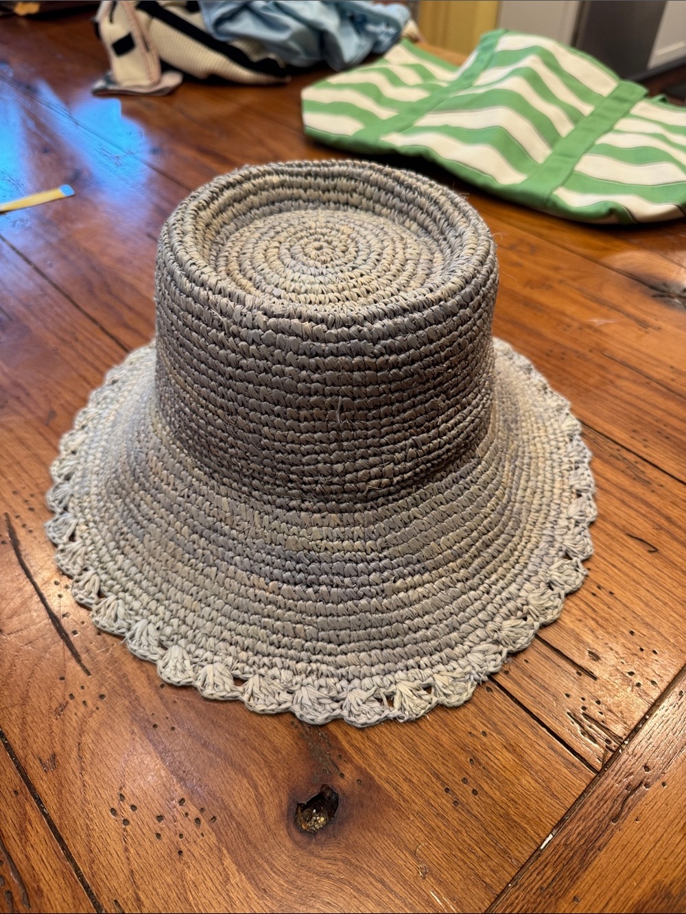 NWT Rafia Boater Hat in Sky